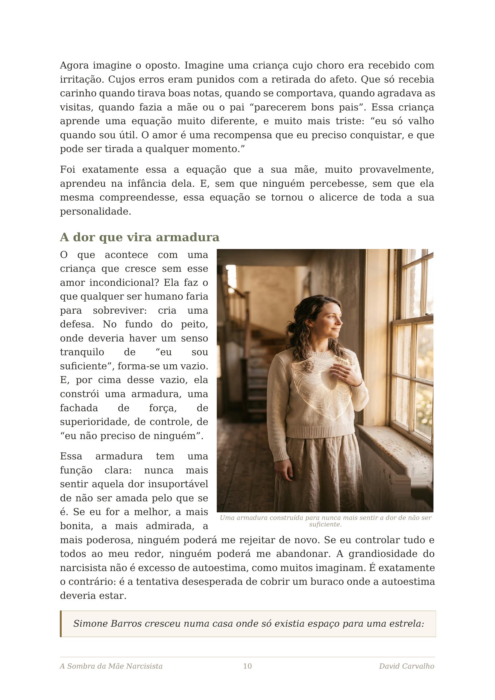 Página interna, A origem da ferida