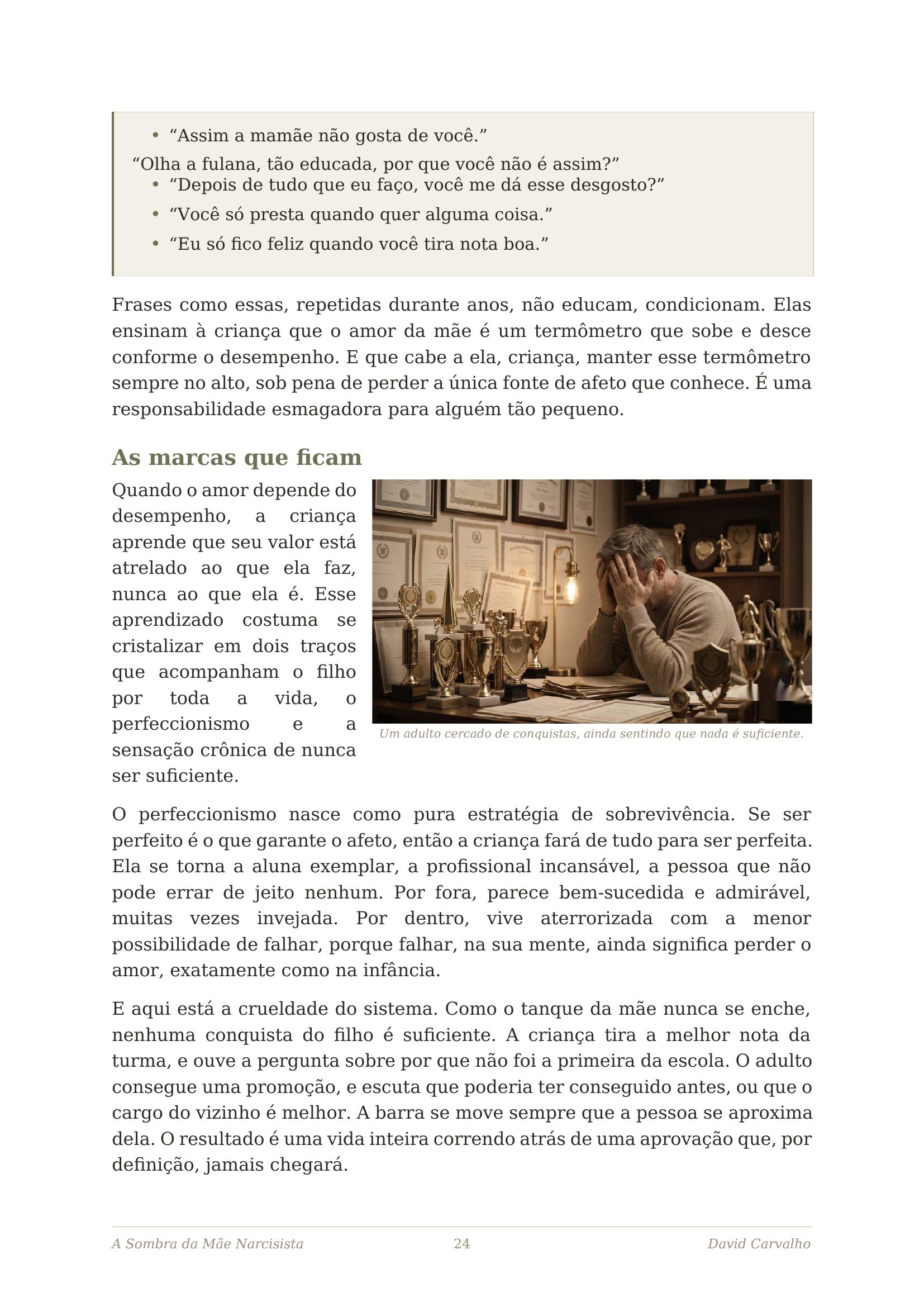 Página interna, O amor com condições